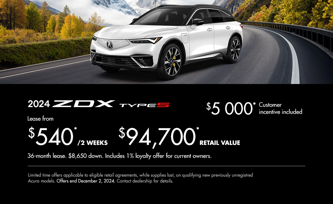 Bannière de Promotion Acura ZDX Type S 2024